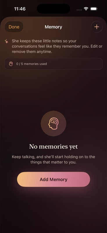 Luvella memory screen